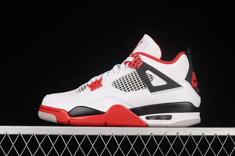All categories Air Jordan Jordan series basketball shoes Air Jordan 4 foreign trade version Air Jordan 4 Retro "Fire Red" AJ4 Joe 4 white red flame red basketball shoes DC7770-160